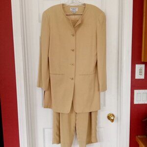 Bloomingdale's by Patrick 100% Silk Vintage 1980s Pant Suit Jacket M Pants 14